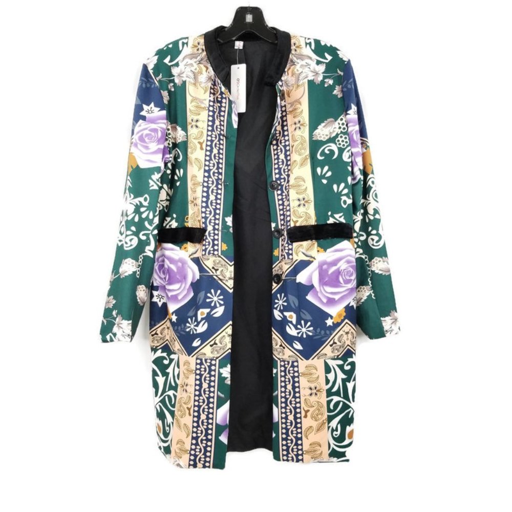 Kimono Jacket Floral Asian Inspired Top NEW Sm Med